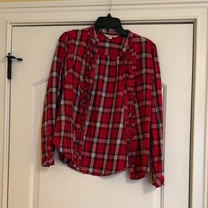 Thursday Island Red Plaid Blouse